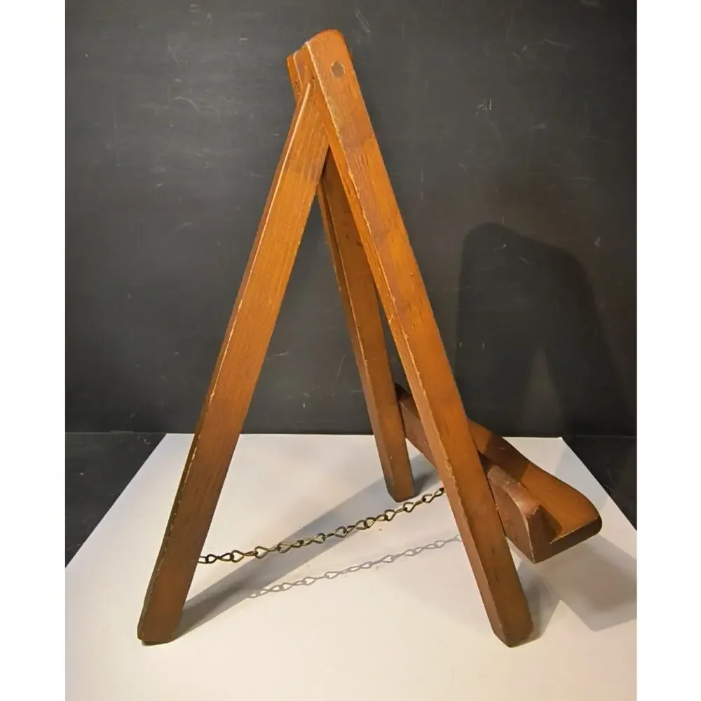 1983. Wooden Tripod Display Easel Foldable 6 x 10 Inches